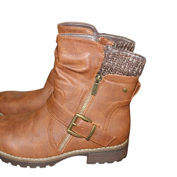 BOOT SALE!!! Hawkwell Combat Fashion Side Zipper Buckle Ankle Booties 7 NWT - Picture 7 of 14